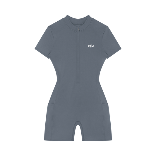Women's Quarter-Zip Short Sleeve Romper