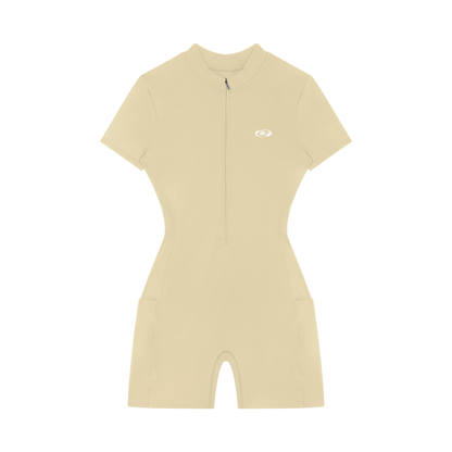 Women's Quarter-Zip Short Sleeve Romper
