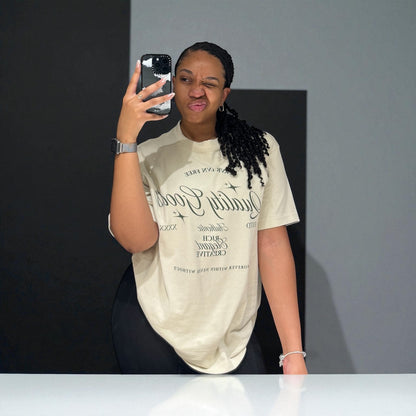 Quality Goods Cream Script Tee