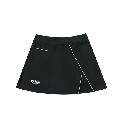 High-Waist Pocketed A-Line Skirt