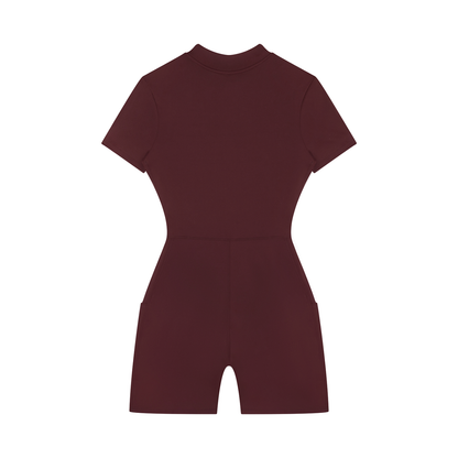 Women's Quarter-Zip Short Sleeve Romper