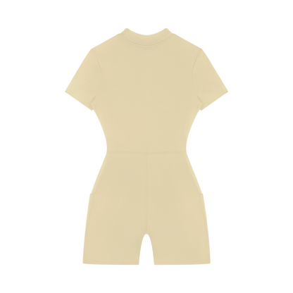 Women's Quarter-Zip Short Sleeve Romper
