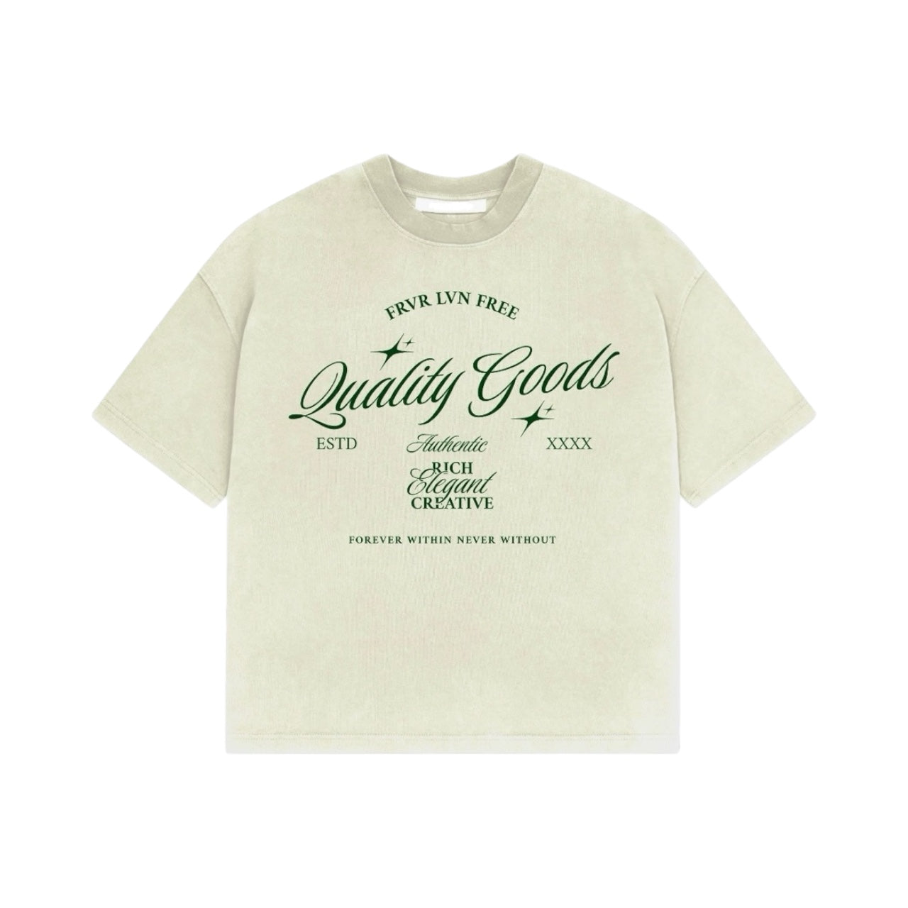 Quality Goods Cream Script Tee