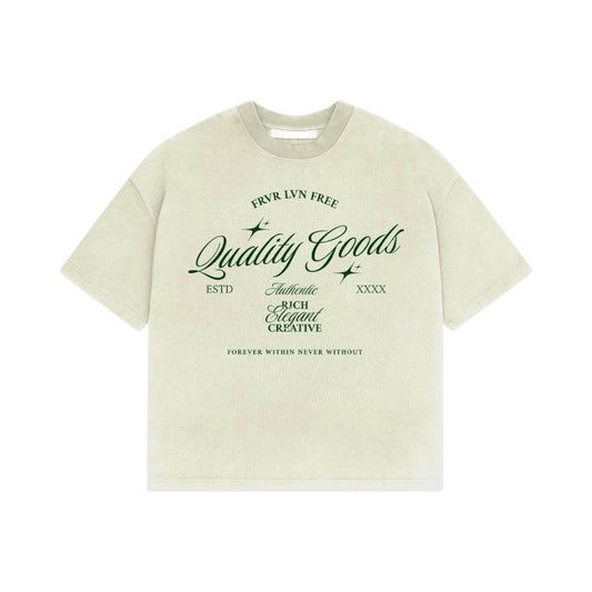 Quality Goods Cream Script Tee