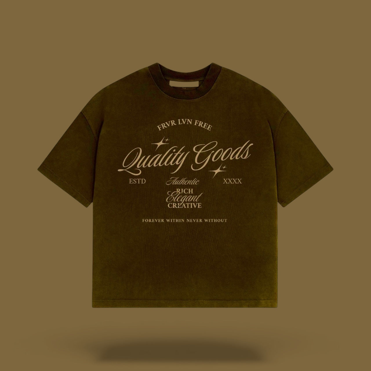 Quality Goods Brown Script Tee