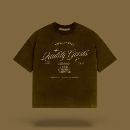 Quality Goods Brown Script Tee