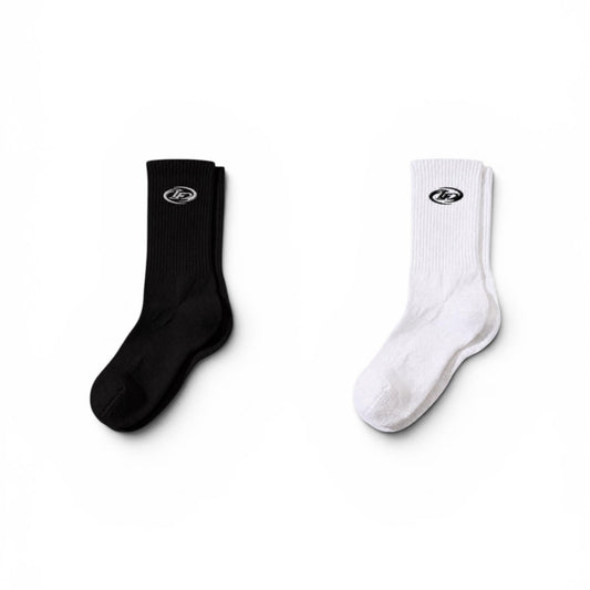Obsidian / Bone Cotton Crew Sock
