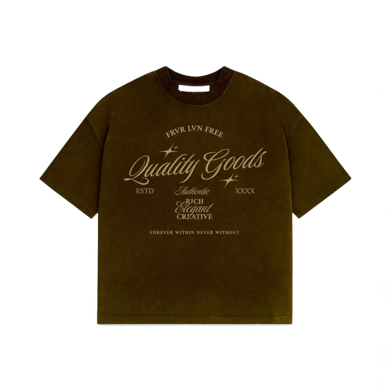 Quality Goods Brown Script Tee