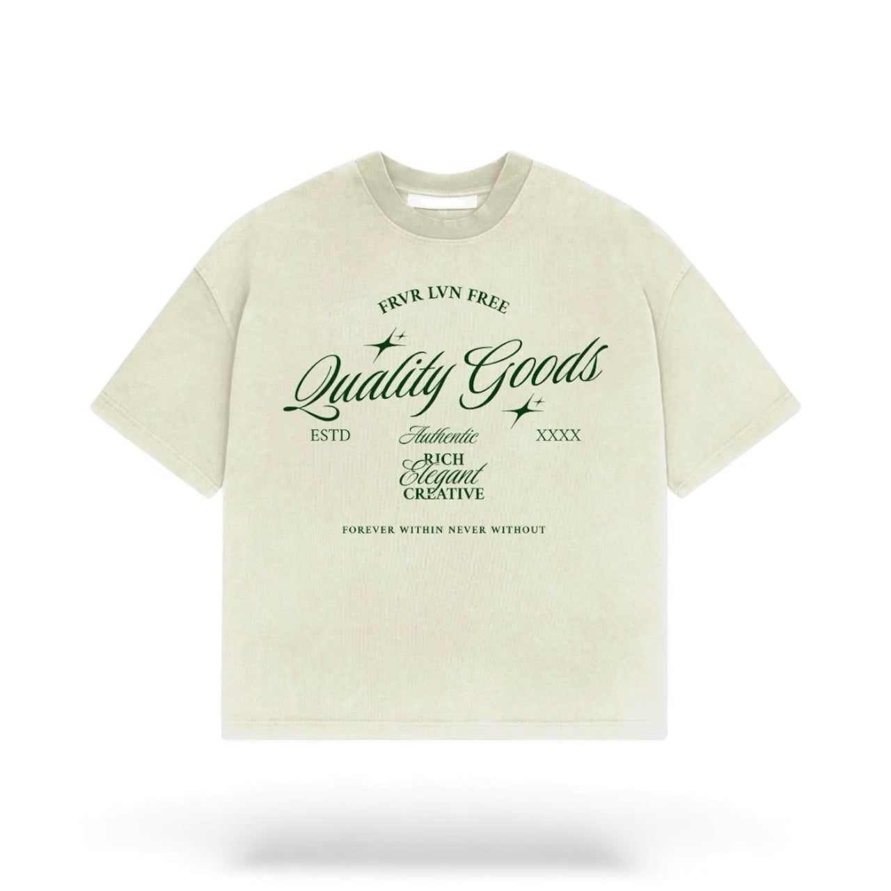 Quality Goods Cream Script Tee