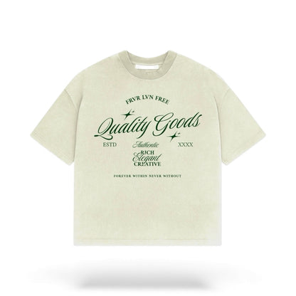 Quality Goods Cream Script Tee